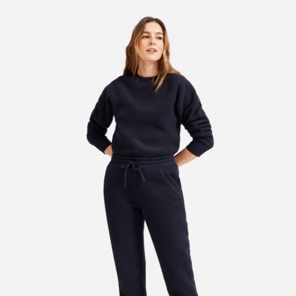 ⚫️SOLD⚫️ Everlane ReNew Teddy Sweatpants XXS EUC navy blue - Picture 14 of 14
